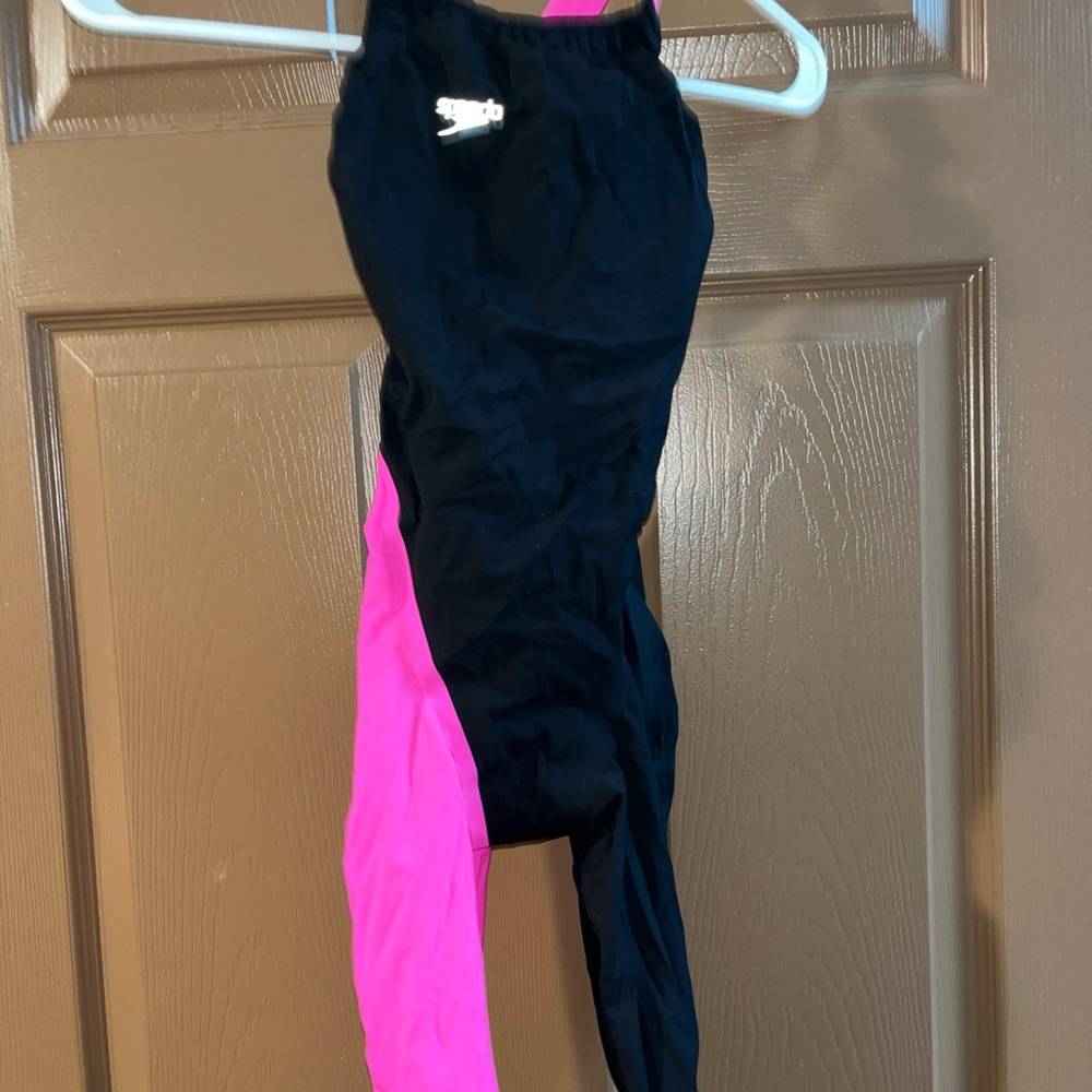Speedo Fastskin LZR Racer Elite 2 open back kneeskin Black Pink Size 23